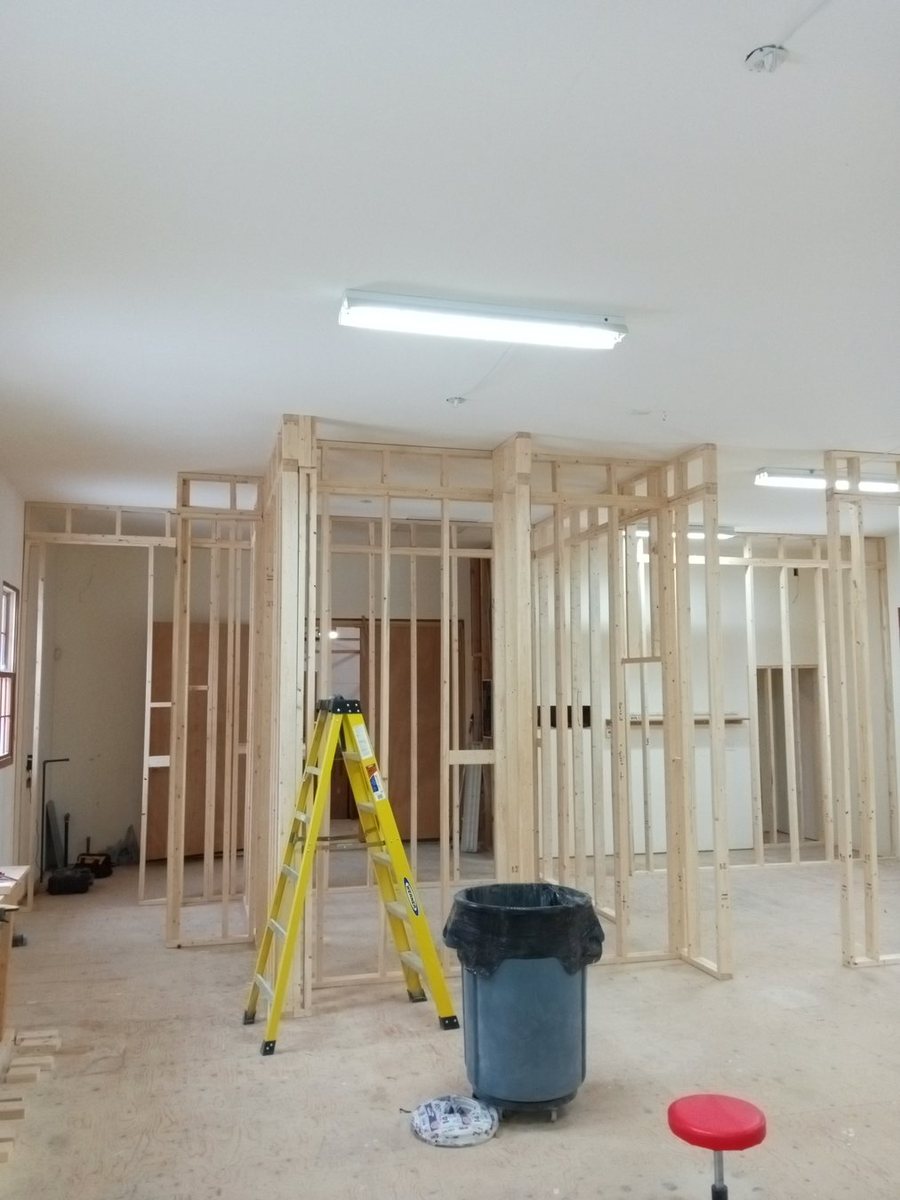 Interior work area staged for careful repair progress.