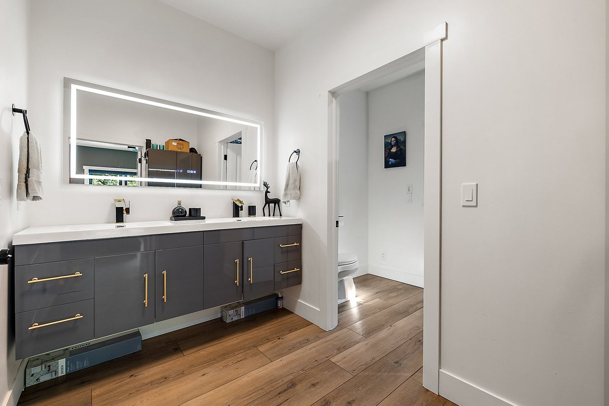 Finished laundry and storage area.