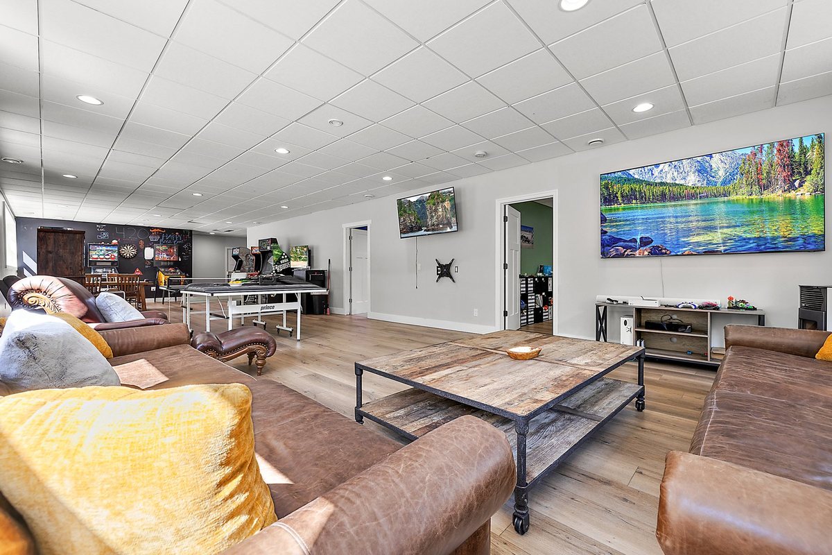 Finished media room after punch-list work.